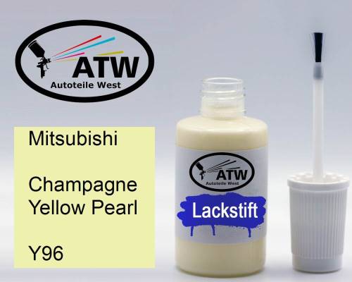 Mitsubishi, Champagne Yellow Pearl, Y96: 20ml Lackstift, von ATW Autoteile West.